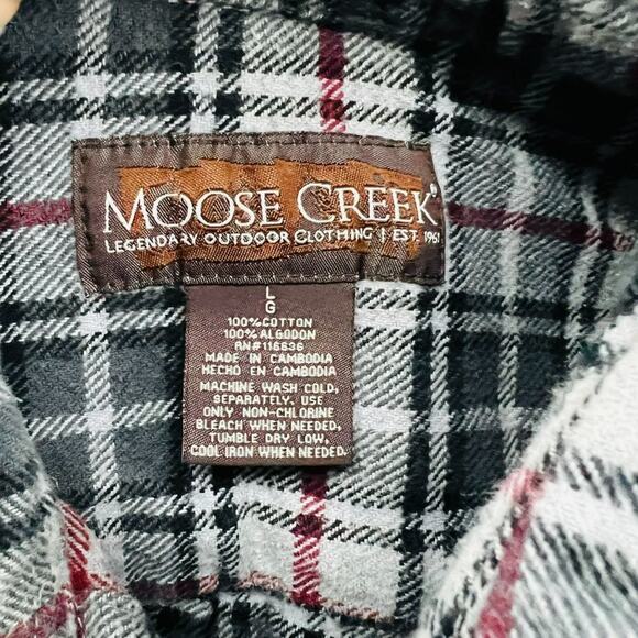 Vintage Moose Creek Flannel Shirt Grunge Hip Hop Rappers Mens Large - Picture 7 of 8